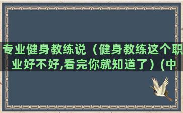 专业健身教练说（健身教练这个职业好不好,看完你就知道了）(中国专业健身教练证书)