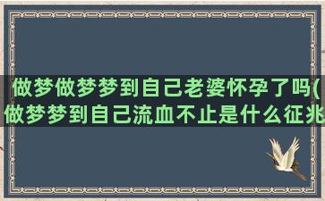 做梦做梦梦到自己老婆怀孕了吗(做梦梦到自己流血不止是什么征兆)