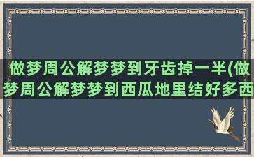 做梦周公解梦梦到牙齿掉一半(做梦周公解梦梦到西瓜地里结好多西瓜)