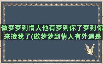 做梦梦到情人他有梦到你了梦到你来接我了(做梦梦到情人有外遇是什么意思)