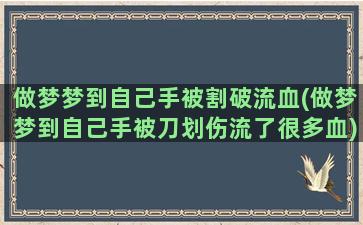 做梦梦到自己手被割破流血(做梦梦到自己手被刀划伤流了很多血)