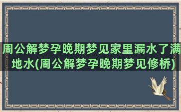 周公解梦孕晚期梦见家里漏水了满地水(周公解梦孕晚期梦见修桥)