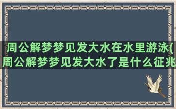 周公解梦梦见发大水在水里游泳(周公解梦梦见发大水了是什么征兆)