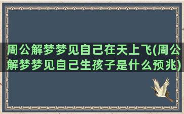 周公解梦梦见自己在天上飞(周公解梦梦见自己生孩子是什么预兆)