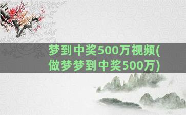 梦到中奖500万视频(做梦梦到中奖500万)