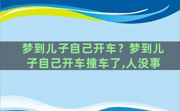 梦到儿子自己开车？梦到儿子自己开车撞车了,人没事