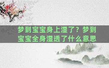 梦到宝宝身上湿了？梦到宝宝全身湿透了什么意思