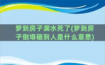 梦到房子漏水死了(梦到房子倒塌砸到人是什么意思)