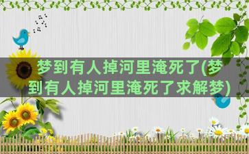 梦到有人掉河里淹死了(梦到有人掉河里淹死了求解梦)