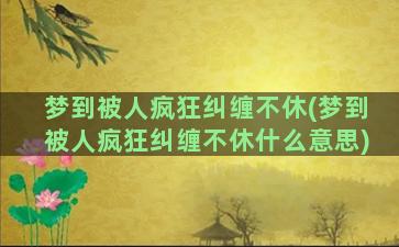 梦到被人疯狂纠缠不休(梦到被人疯狂纠缠不休什么意思)