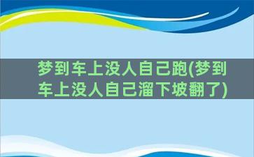 梦到车上没人自己跑(梦到车上没人自己溜下坡翻了)