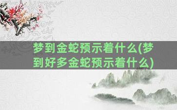 梦到金蛇预示着什么(梦到好多金蛇预示着什么)