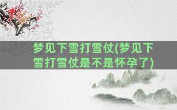 梦见下雪打雪仗(梦见下雪打雪仗是不是怀孕了)