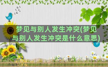 梦见与别人发生冲突(梦见与别人发生冲突是什么意思)