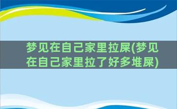 梦见在自己家里拉屎(梦见在自己家里拉了好多堆屎)