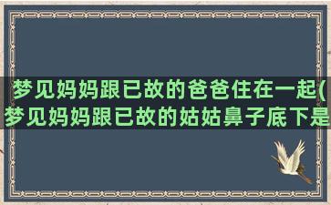 梦见妈妈跟已故的爸爸住在一起(梦见妈妈跟已故的姑姑鼻子底下是黑的)