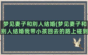 梦见妻子和别人结婚(梦见妻子和别人结婚我带小孩回去的路上碰到办丧事的)