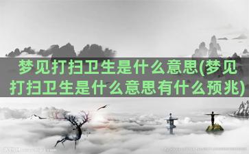 梦见打扫卫生是什么意思(梦见打扫卫生是什么意思有什么预兆)