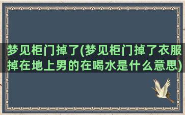 梦见柜门掉了(梦见柜门掉了衣服掉在地上男的在喝水是什么意思)