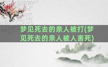 梦见死去的亲人被打(梦见死去的亲人被人害死)