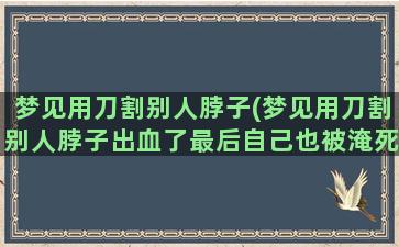 梦见用刀割别人脖子(梦见用刀割别人脖子出血了最后自己也被淹死了)