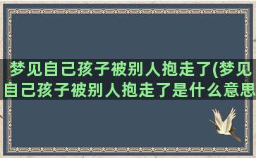 梦见自己孩子被别人抱走了(梦见自己孩子被别人抱走了是什么意思)