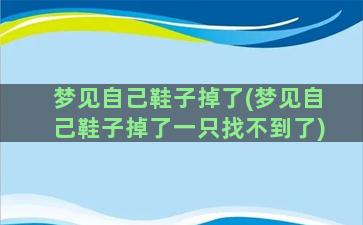 梦见自己鞋子掉了(梦见自己鞋子掉了一只找不到了)