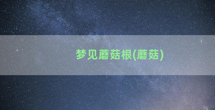 梦见蘑菇根(蘑菇)