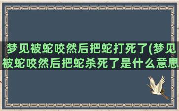 梦见被蛇咬然后把蛇打死了(梦见被蛇咬然后把蛇杀死了是什么意思)