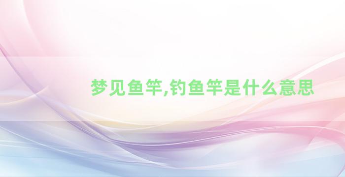 梦见鱼竿,钓鱼竿是什么意思