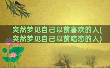 突然梦见自己以前喜欢的人(突然梦见自己以前暗恋的人)