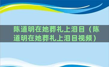 陈道明在她葬礼上泪目（陈道明在她葬礼上泪目视频）